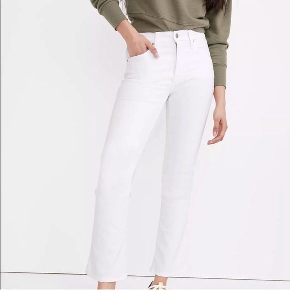 Madewell Cali Demi-Boot Jeans in Pure White Size 26T - Picture 3 of 16
